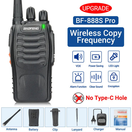 Baofeng BF-888S Pro Walkie Talkie Wireless Copy Frequency Long Range