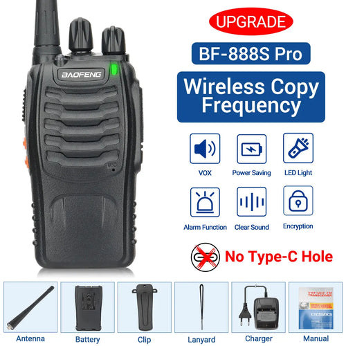 Baofeng BF-888S Pro Walkie Talkie Wireless Copy Frequency Long Range