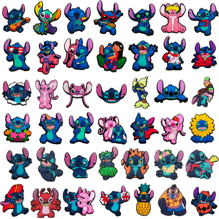 MINISO 42Pcs/Set Disney Stitch Shoe Charms DIY Shoe Buckle Accessories