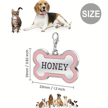 1PC Custom Engraved Name Dog Tag for Pets Personalized Zinc Alloy