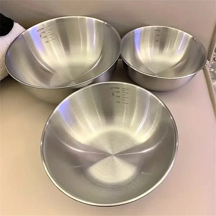 1-3 Stainless Steel Bowl Set with Scale for Cooking Baking Food