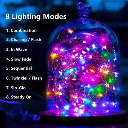 Fairy Lights Solar Garden Lights String Lights with 8 Modes Waterproof