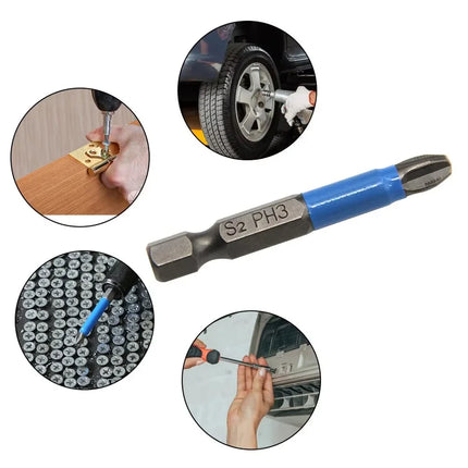 6Pcs Hexagonal Handle Anti Skid Electric Screwdriver Woodworking Cross