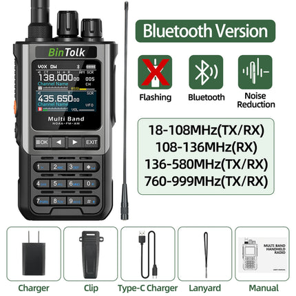 BinTolk BT8200 Walkie Talkie Long Range 10W Tri Power Full Band