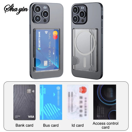 Magnetic Clear Wallet Plastic Strong Adsorption  Case Portable Card