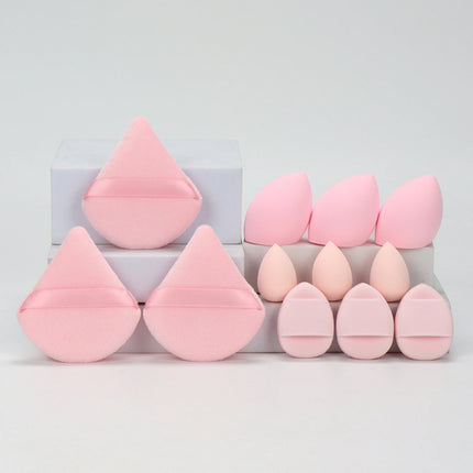 12-Piece All-Purpose Makeup Sponge Set, Made of 3 Loose Powder Puffs,