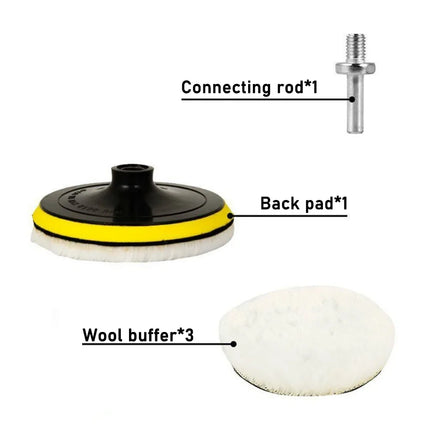 5Pcs 3/4/5 Inch Polishing Kit Car Polishing Pad Car Waxing Sponge Disk