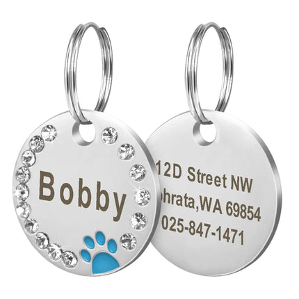 Cute Cat Tag Small Dog ID Tags Free Engraved Name Cats Kitten Name Tag
