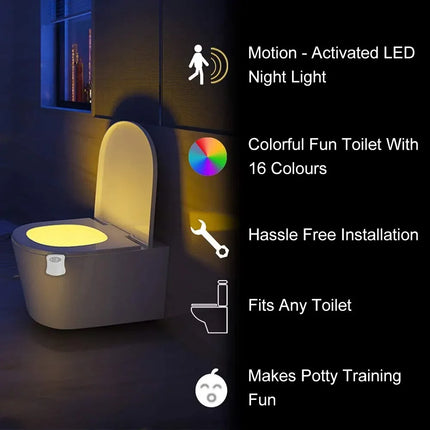 Motion Sensor Light Wireless LED Night Light RGB 8colors Lamp Toilet