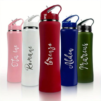 Personalized Insulated Stainless Steel Water Bottle with Straw,