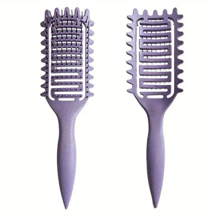 3 in 1 Curl Define Styling Brush Hollow Out Detangling Hair Brush