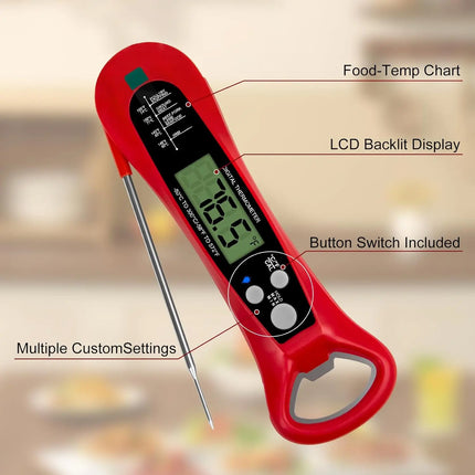 Instant Read Meat Thermometer for Cooking, Fast & Precise Digital Food