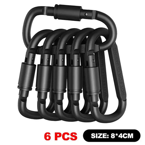 6pcs Carabiner Set For Key Camping Survival EDC Outdoor Keychain Clip