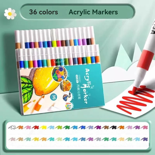 12-80 Colores Set Acrylic Paint Art Marker Pen Rock Painting for Kids