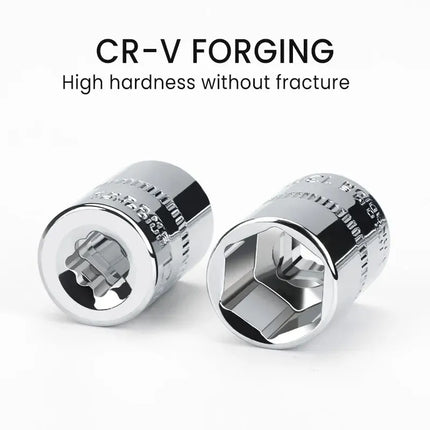 Socket Wrench, 12 Piece Set of Multifunctional Tools, Ratchet Quick