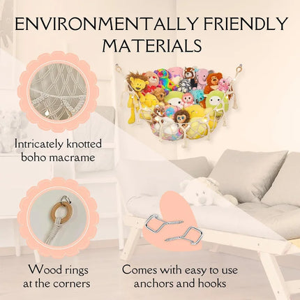 1PCS Hand-woven Rope Corner Storage Triangle Toy Net Bedroom Corner