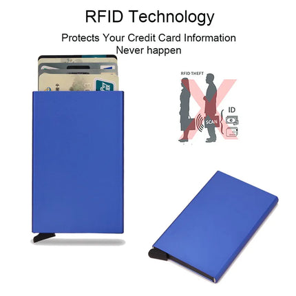 Rfid Smart Wallet Card Holder Metal Thin Slim Men Women Wallets Pop Up