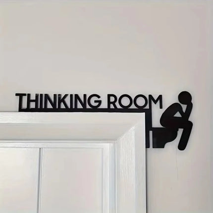 1pc Modern Metal Toilet Door Sign - Stylish Thinking Room Wall