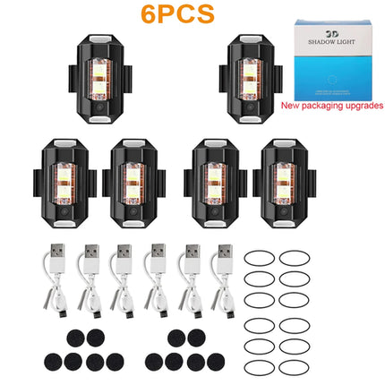 Motorcycle Light Drone Strobe Light 7 Color Mini USB LED