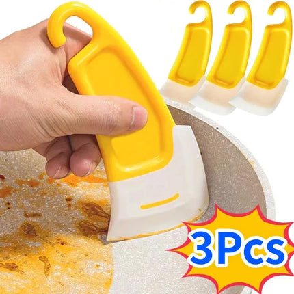 Cleaning Spatula Kitchen Scraper Soft Blade Scraper Brush Dirty Pan