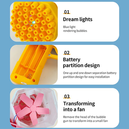 40 Hole Bubble Machine Fully Automatic Bubble Blowing Light Outdoor