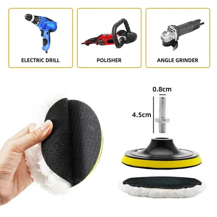 5PCS 3/4/5/inch Polishing Kit Polishing Pad Car Waxing Sponge Disk