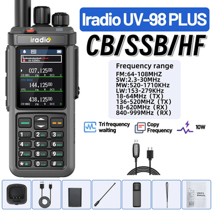 Iradio UV-98 PLUS Multi Band 10W FM AM SSB HF Cross Band Repeater