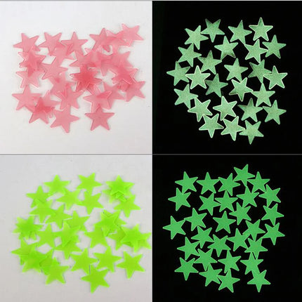 100Pcs/Set Stars Luminous Wall Stickers Glow In The Dark For Kids Baby