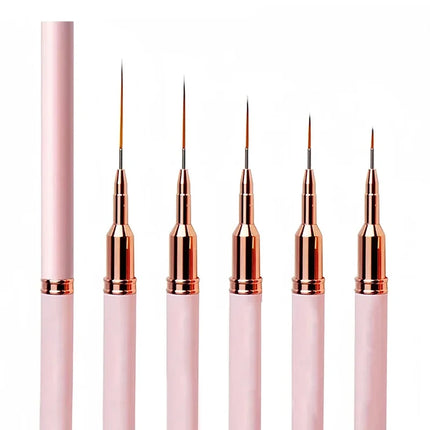 7/9/11/15/25mm Nail Liner Brush Set UV Gel Nail Brushes Kits 5pcs