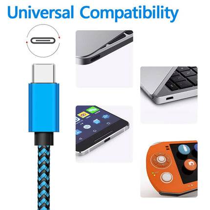 USB Type C Cable Date Sync 2.4A Fast Charging Nylon Braided Wire