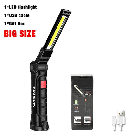 COB LED Work Light Dimmable USB Rechargeable LED Flashlight Inspection