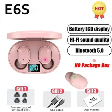 TWS E6S Fone Bluetooth Earphones Wireless Bluetooth Headset Noise