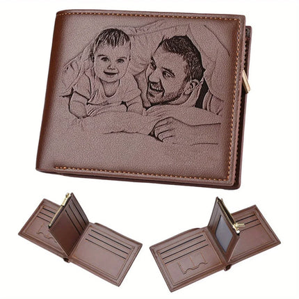 Engraved Personalized Gifts Custom Wallet for Men,Husband,Dad,Son for