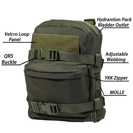 Tactical Hydration Pack Plate Carrier Molle Backpack Back Panel