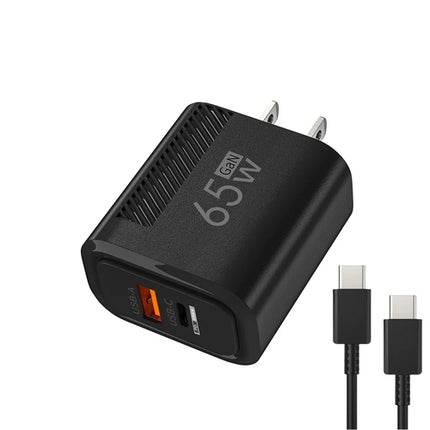 65W GaN USB C Fast Charger QC3.0 EU/US Plug Phone Charger Adapter For