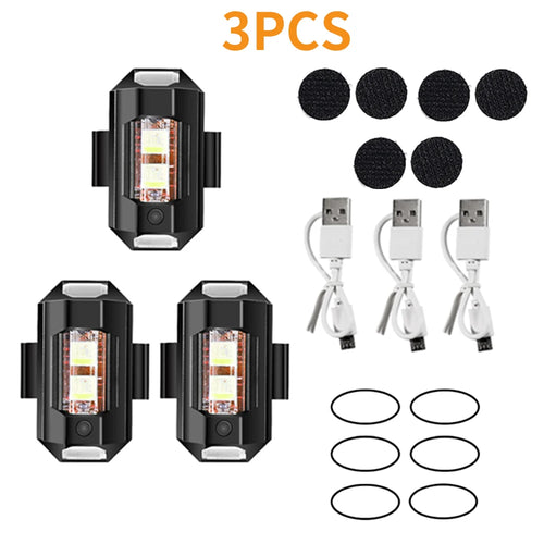 Motorcycle Light Drone Strobe Light 7 Color Mini USB LED