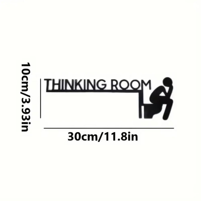 1pc Modern Metal Toilet Door Sign - Stylish Thinking Room Wall