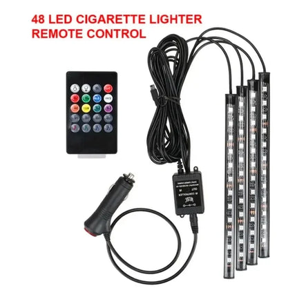 Universal Car RGB Ambient Lights LED Strip Interior Atmosphere Lamps 8