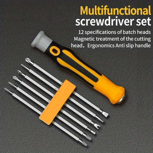 12 In 1 Magnetic Screwdriver Set Cross Flat Shaped Screwdriver Head