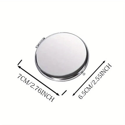 Engraved Compact Mirror with Birth Flower Design Elegant Portable