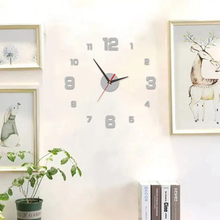 3D Creative Frameless DIY Wall Hanging Clock Wall Stickers Home Mute