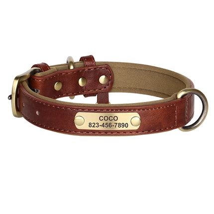 Personalized  PU Leather Dog Collar Free Engraved Dog ID Collars