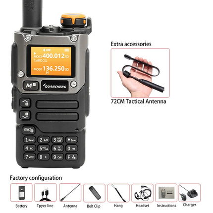 Quansheng UV-K6 Walkie Talkie 5W Air Band Radio Tyep C Charge UHF VHF