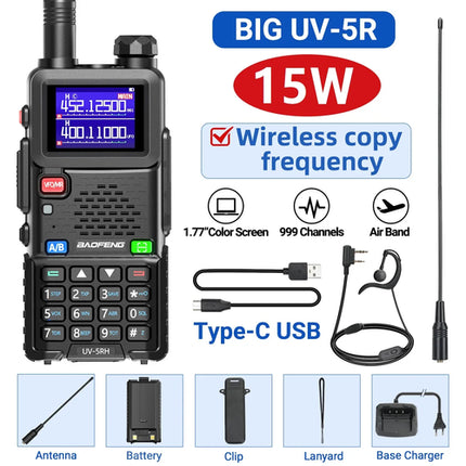 UV 5RH Pro Max 15W Air Band Walkie Talkie Long Range Wirless Copy