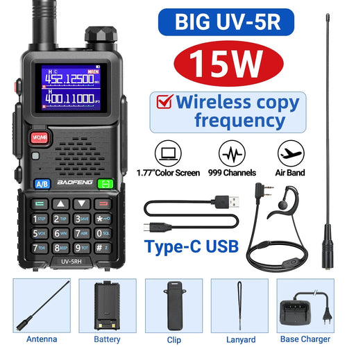 Baofeng UV 5RH 10W Air Band Walkie Talkie Long Range Wirless Copy
