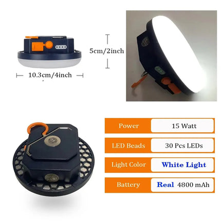 Rechargeable Powerful Light Camping Lantern with Magnet Strong Light