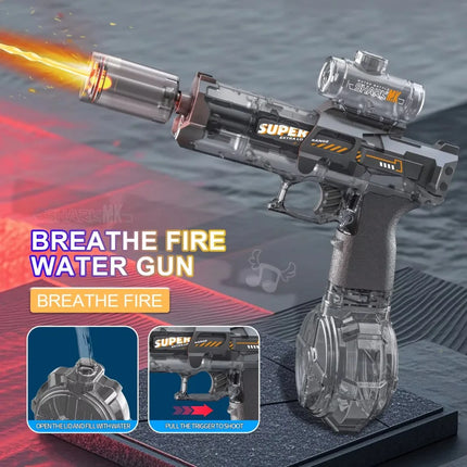 Electric water gun with nozzle flame muzzle automatic spray gun remote
