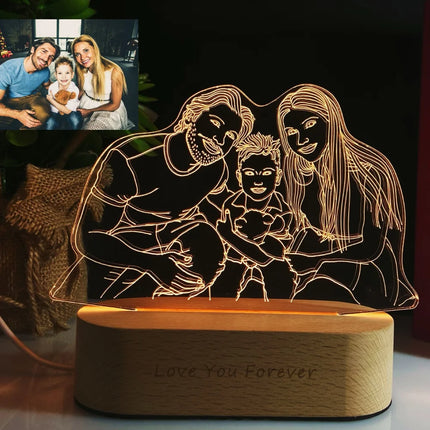 Personalized Gift Photo 3D Lamp Customized Wedding Anniversary