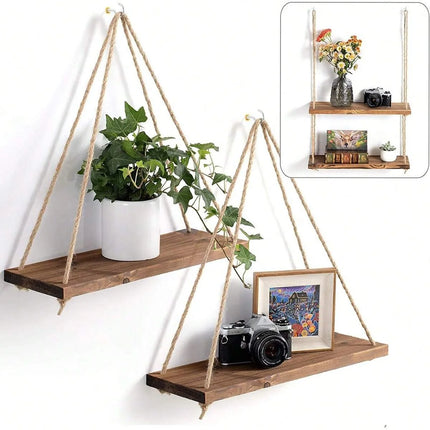1PCS Wall decoration hanging rope flower pot storage rack wall hanging
