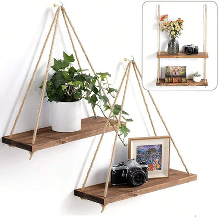 1PCS Wall decoration hanging rope flower pot storage rack wall hanging